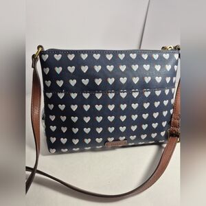 Fossil Crossbody Bag Heart Pattern Purse